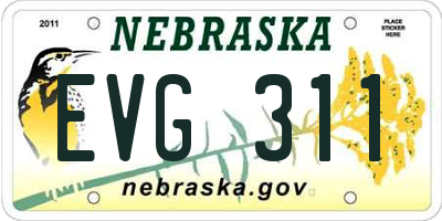 NE license plate EVG311