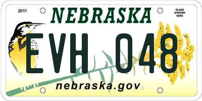 NE license plate EVH048
