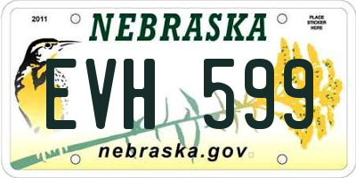 NE license plate EVH599