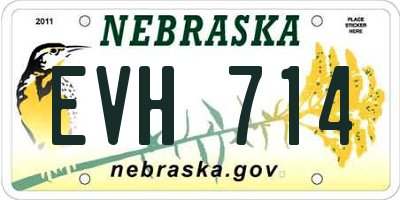 NE license plate EVH714