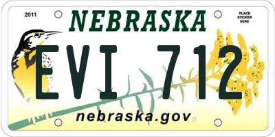 NE license plate EVI712