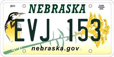 NE license plate EVJ153