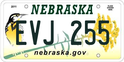 NE license plate EVJ255