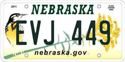 NE license plate EVJ449