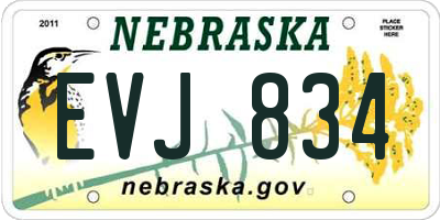 NE license plate EVJ834