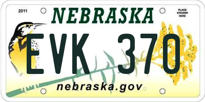 NE license plate EVK370