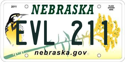 NE license plate EVL211