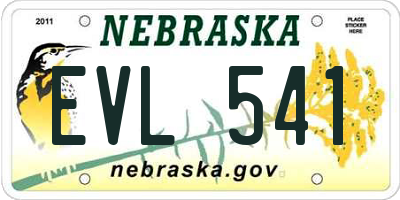 NE license plate EVL541