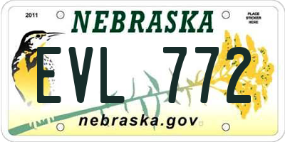 NE license plate EVL772