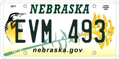 NE license plate EVM493