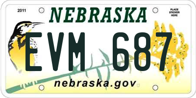 NE license plate EVM687