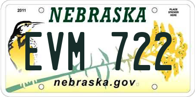 NE license plate EVM722