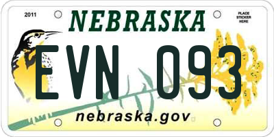 NE license plate EVN093
