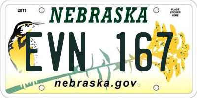 NE license plate EVN167