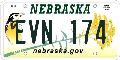 NE license plate EVN174