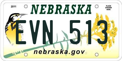 NE license plate EVN513
