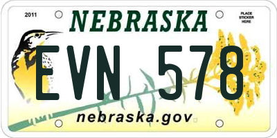 NE license plate EVN578
