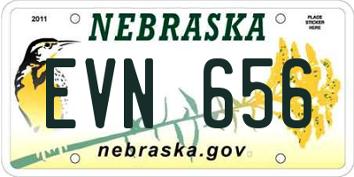 NE license plate EVN656