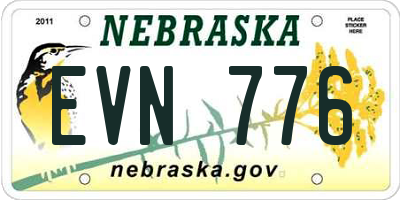 NE license plate EVN776