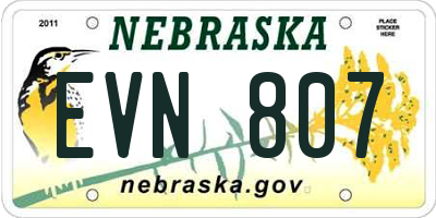 NE license plate EVN807