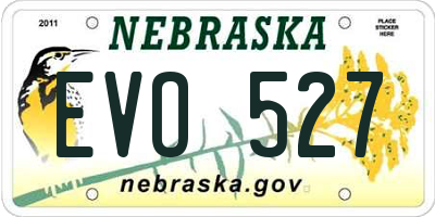 NE license plate EVO527