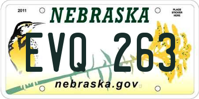 NE license plate EVQ263