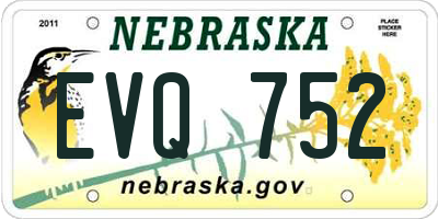 NE license plate EVQ752