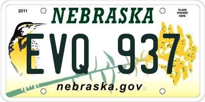 NE license plate EVQ937