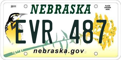 NE license plate EVR487