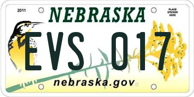 NE license plate EVS017