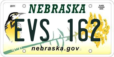 NE license plate EVS162