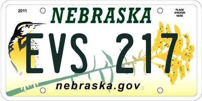 NE license plate EVS217