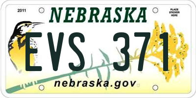 NE license plate EVS371