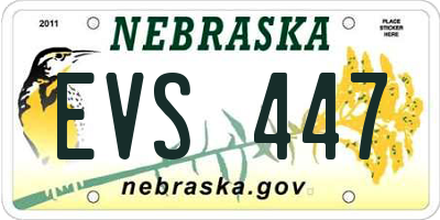 NE license plate EVS447