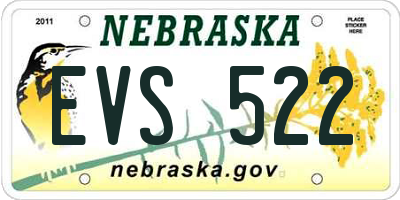 NE license plate EVS522