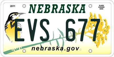 NE license plate EVS677