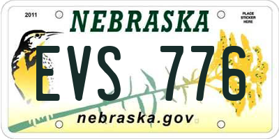 NE license plate EVS776
