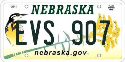 NE license plate EVS907