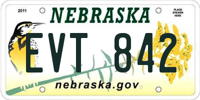 NE license plate EVT842