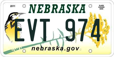 NE license plate EVT974