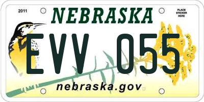 NE license plate EVV055