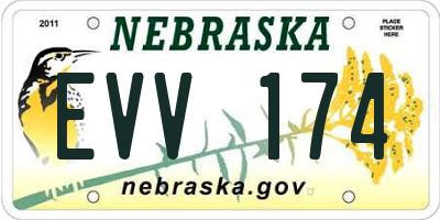 NE license plate EVV174