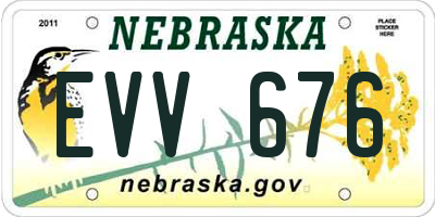 NE license plate EVV676