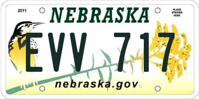 NE license plate EVV717