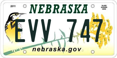 NE license plate EVV747