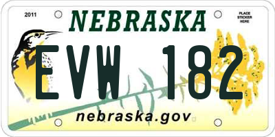 NE license plate EVW182
