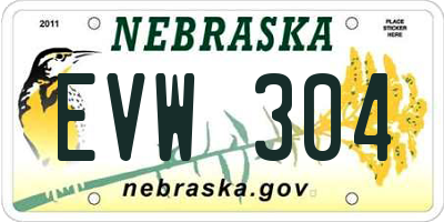 NE license plate EVW304