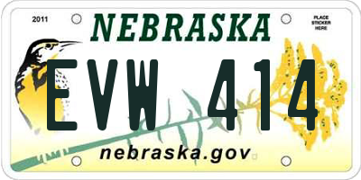NE license plate EVW414
