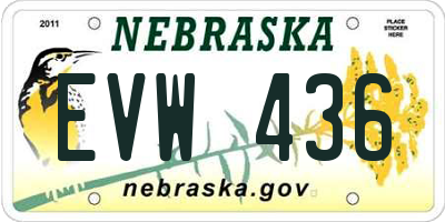 NE license plate EVW436