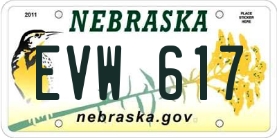 NE license plate EVW617